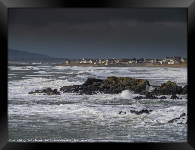 Rough weather off the Isle of Anglesey North Wales Framed Print by Gail Johnson