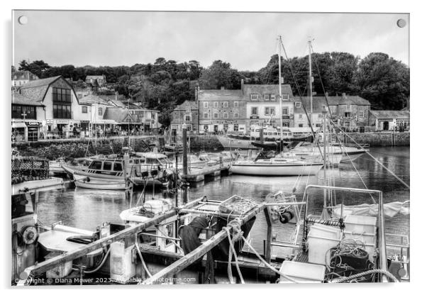 Padstow Harbour Monochrome Acrylic by Diana Mower