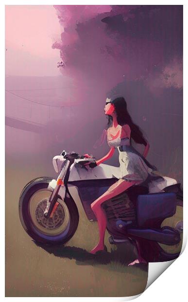 Harley Davidson Ride Print by Roger Mechan