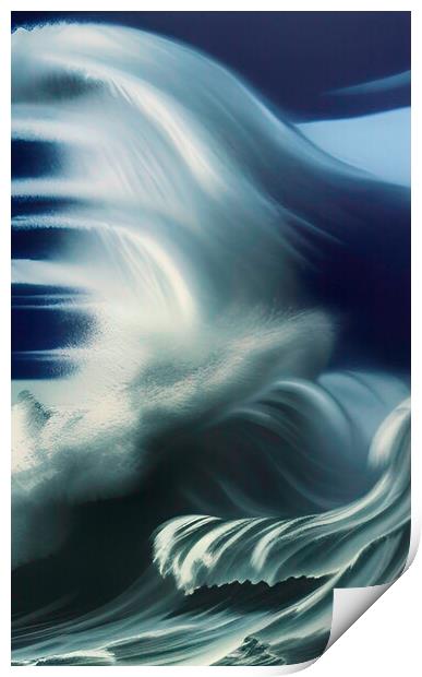 Chaotic Waves Print by Roger Mechan