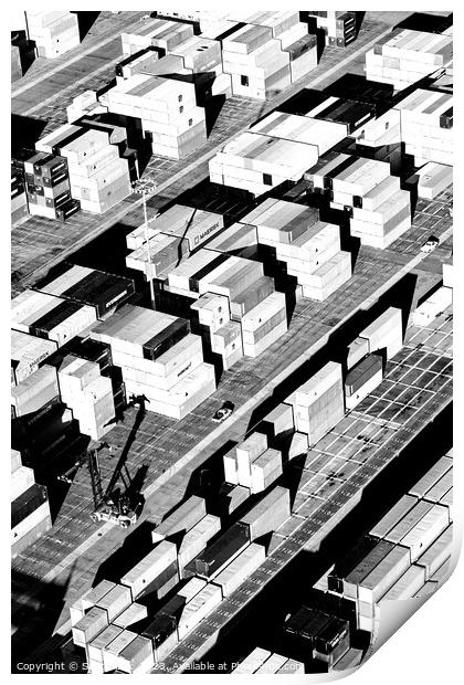 Port of Los Angeles container shipping facility Print by Spotmatik 