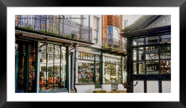 Old Shops In The Pantiles Tunbridge Wells Framed Mounted Print by Peter F Hunt