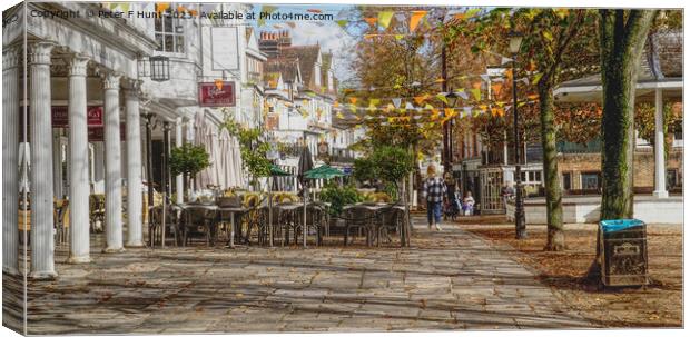 The Famous Pantiles At Royal Tunbridge Wells  Canvas Print by Peter F Hunt