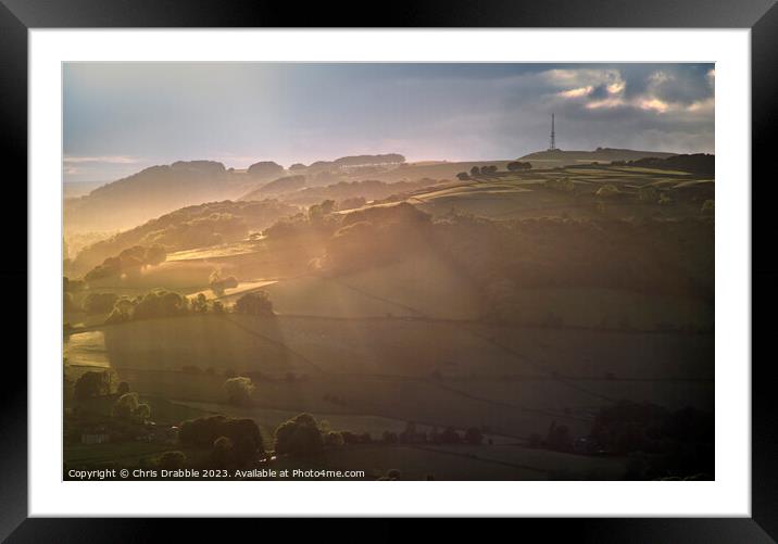 Longstone Edge sunset Framed Mounted Print by Chris Drabble