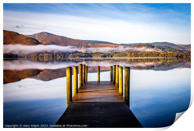 Derwent Water reflections Print by Gary Holpin