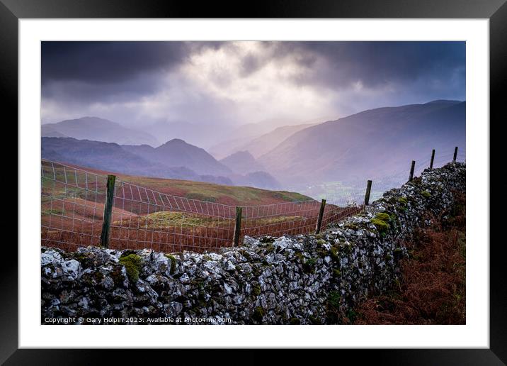Lake District stormy skies Framed Mounted Print by Gary Holpin