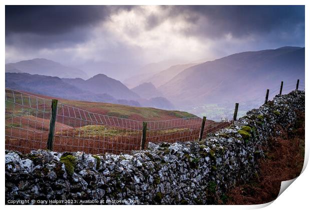 Lake District stormy skies Print by Gary Holpin