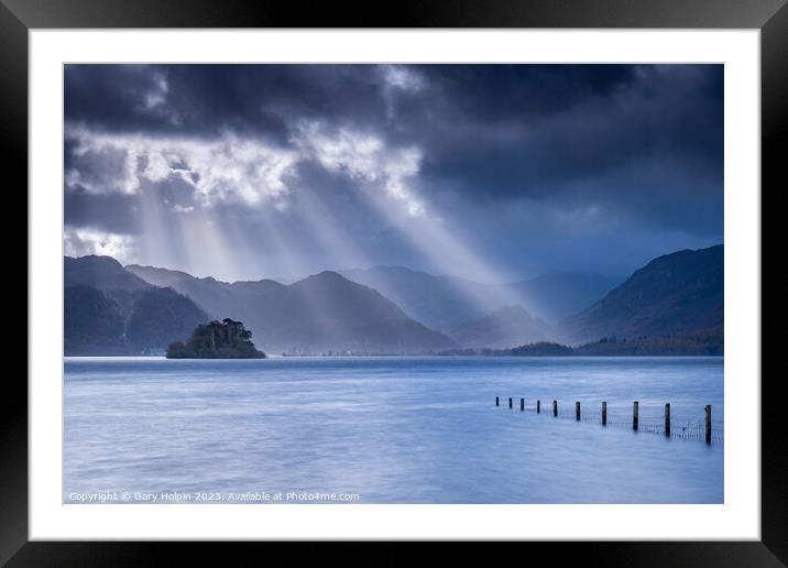Sunbeams over Derwent Water Framed Mounted Print by Gary Holpin