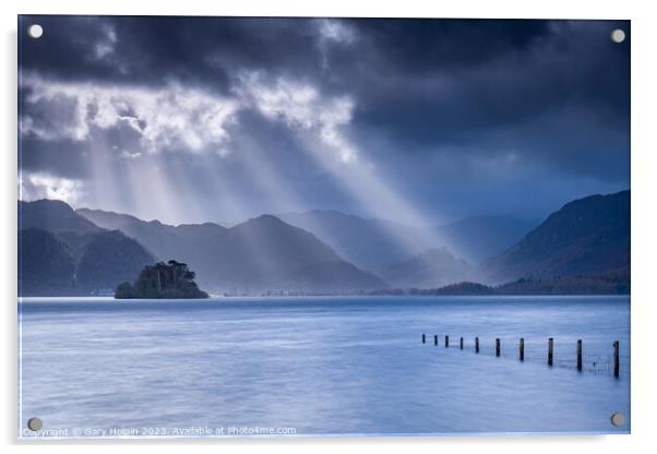 Sunbeams over Derwent Water Acrylic by Gary Holpin
