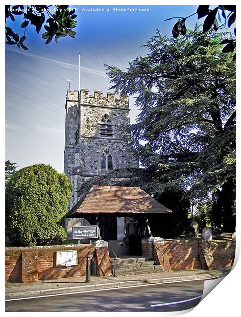 St Mary's Church, Horsell, Print by Laura Jarvis
