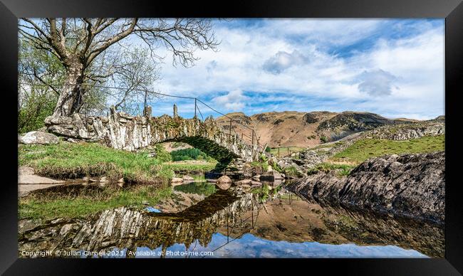 Slaters bridge with River Brathay Little Langdale Framed Print by Julian Carnell
