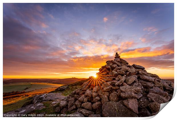 Sunrise at the tor Print by Gary Holpin