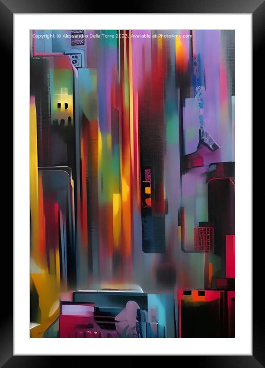 abstract skyscrapers Framed Mounted Print by Alessandro Della Torre