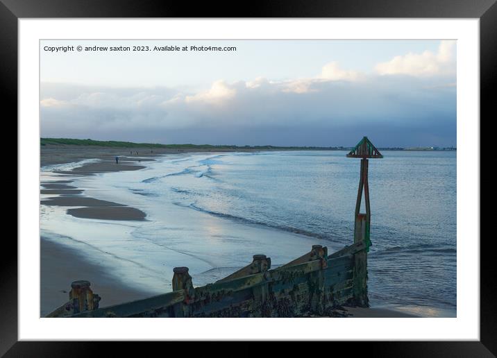 Seaton sands Framed Mounted Print by andrew saxton