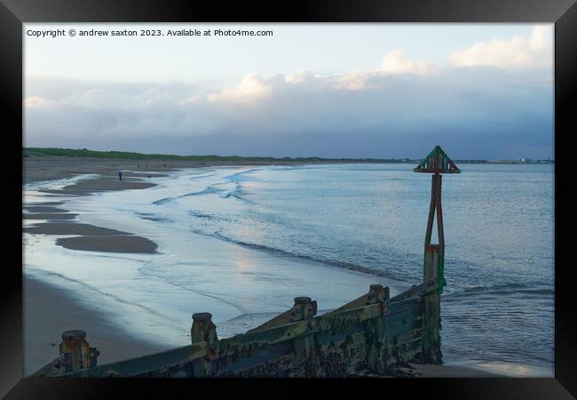 Seaton sands Framed Print by andrew saxton