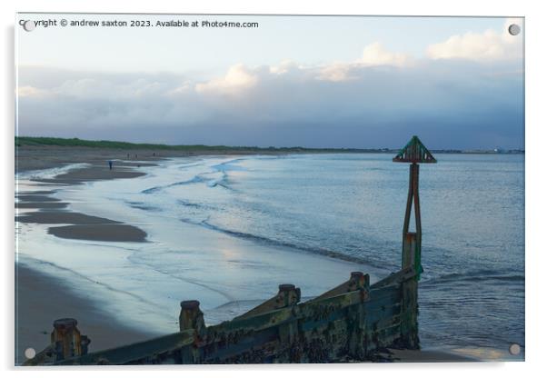 Seaton sands Acrylic by andrew saxton