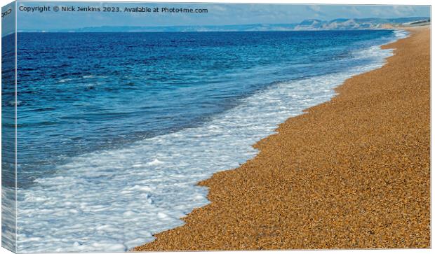 Chesil Beach at West Bexington Dorset Canvas Print by Nick Jenkins