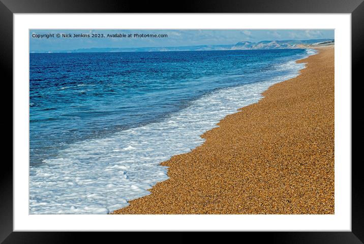 Chesil Beach at West Bexington Dorset Framed Mounted Print by Nick Jenkins
