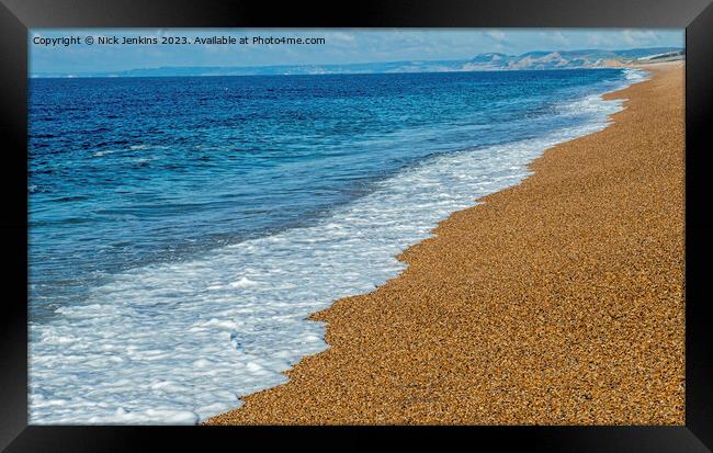 Chesil Beach at West Bexington Dorset Framed Print by Nick Jenkins