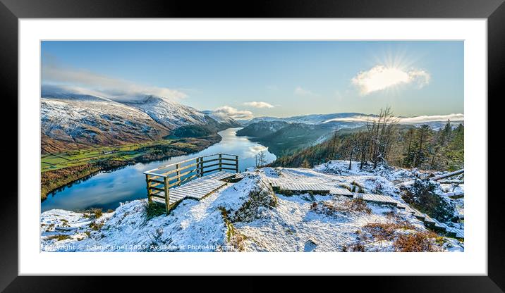 Thirlmere lookout point in winter Framed Mounted Print by Julian Carnell