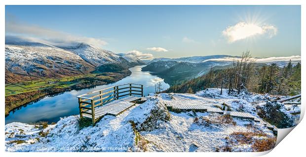 Thirlmere lookout point in winter Print by Julian Carnell