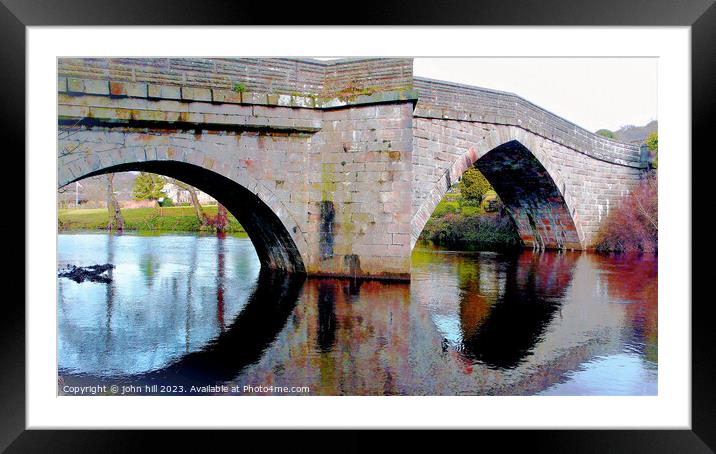 Bridge reflections, Froggatt, Derbyshire, UK. Framed Mounted Print by john hill