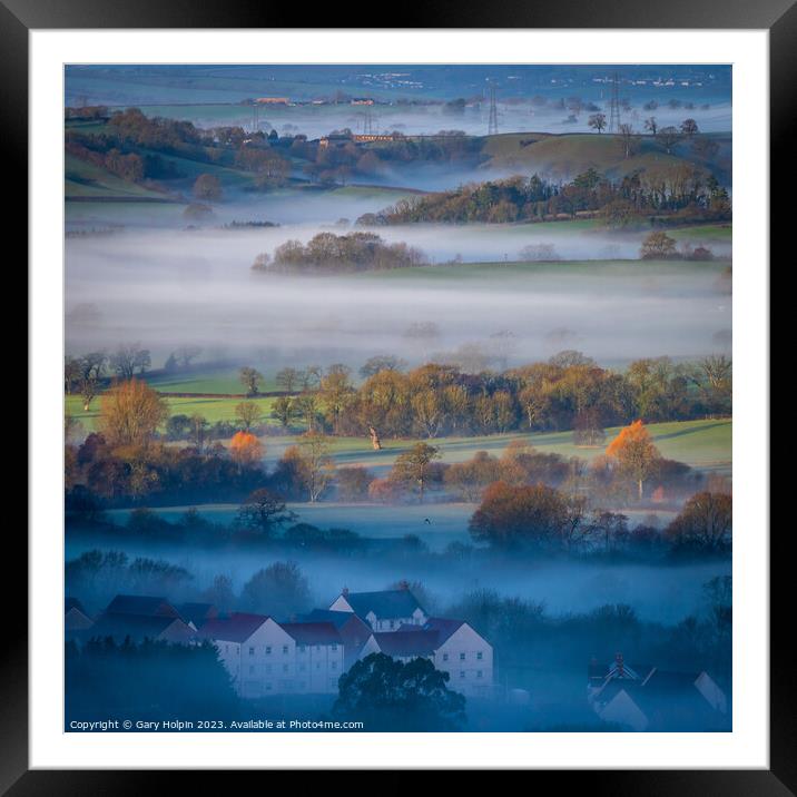 Foggy Devon landscape Framed Mounted Print by Gary Holpin