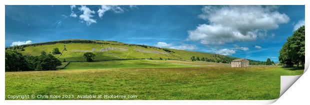 Countryside around Kettlewell, Upper Wharfedale Print by Chris Rose