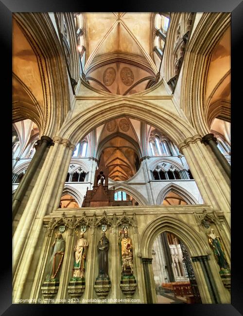 Salisbury Cathedral interior Framed Print by Chris Rose