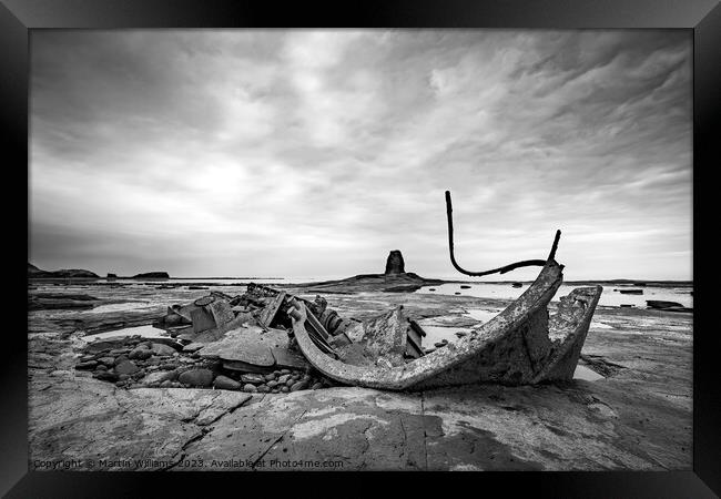 Shipwreck at Saltwick Bay, North Yorkshire Framed Print by Martin Williams