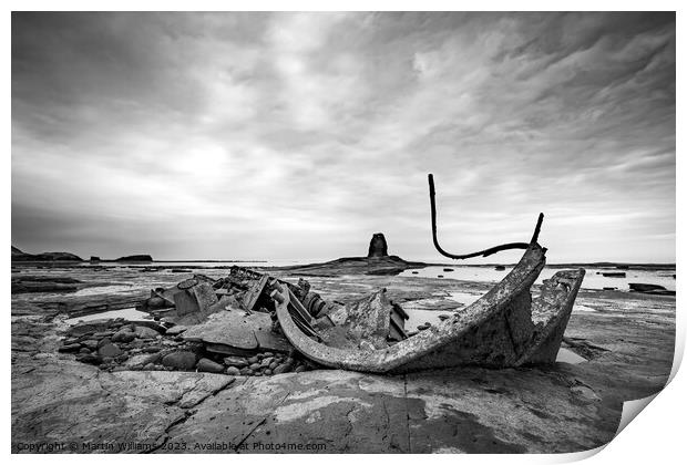 Shipwreck at Saltwick Bay, North Yorkshire Print by Martin Williams