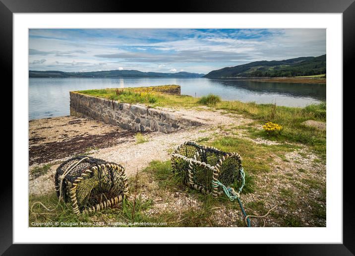 The Old Pier at Otter Ferry Framed Mounted Print by Douglas Milne