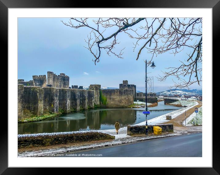 Caerphilly Castle Framed Mounted Print by Jane Metters