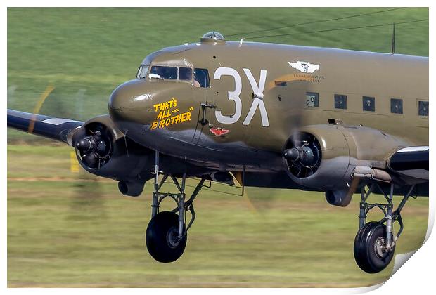 C-47A Sytrain That's All Brother Print by Derek Beattie