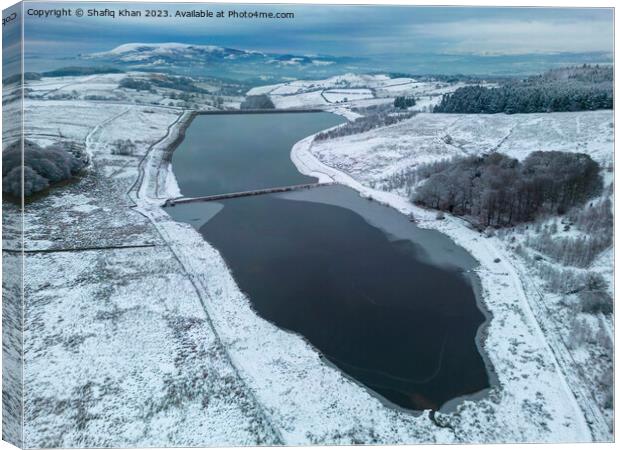 Aerial view of Dean Clough Reservoir Canvas Print by Shafiq Khan
