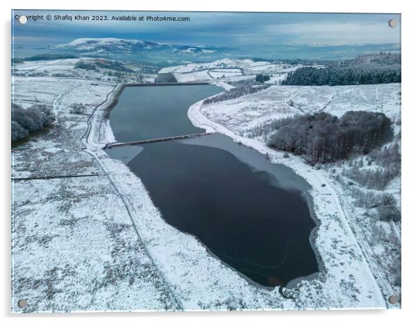 Aerial view of Dean Clough Reservoir Acrylic by Shafiq Khan