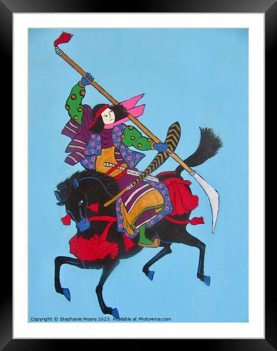 Samurai Warrior Framed Mounted Print by Stephanie Moore