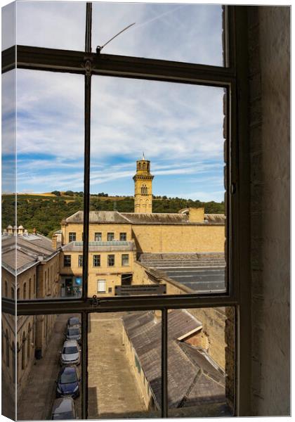 View through t'mill window Canvas Print by Glen Allen