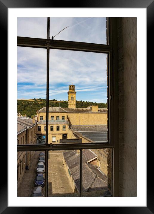 View through t'mill window Framed Mounted Print by Glen Allen