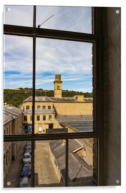 View through t'mill window Acrylic by Glen Allen