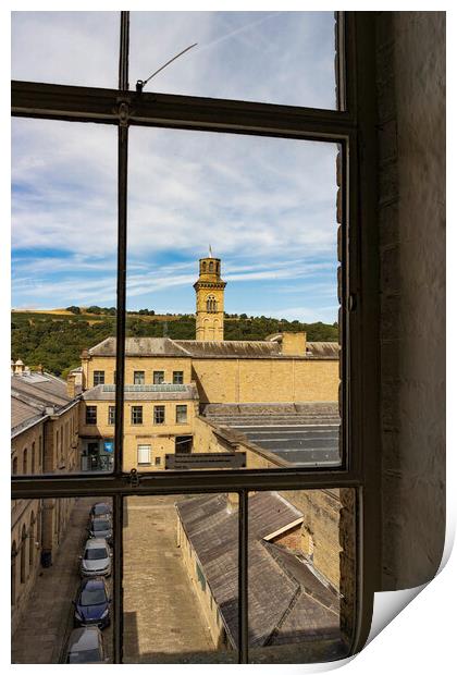 View through t'mill window Print by Glen Allen