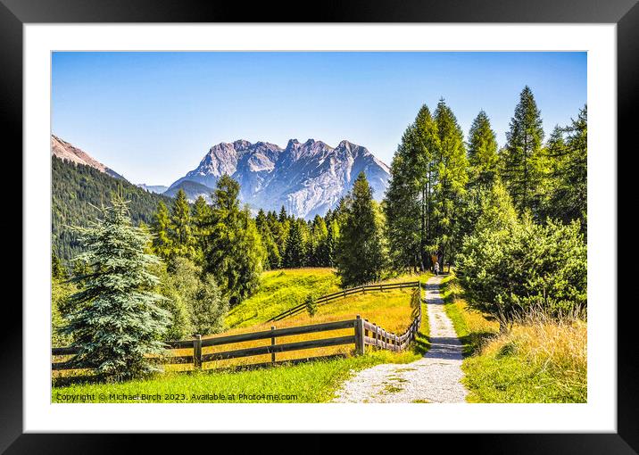 Majestic Alpine Hike Framed Mounted Print by Michael Birch