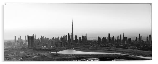 Aerial Panorama Dubai sunset Burj Khalifa  Acrylic by Spotmatik 