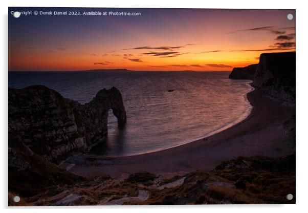 Majestic Sunset at Durdle Door Acrylic by Derek Daniel