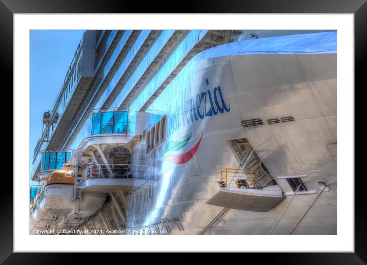 Costa Venezia Ship Bow Framed Mounted Print by David Pyatt
