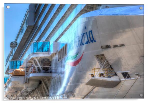 Costa Venezia Ship Bow Acrylic by David Pyatt
