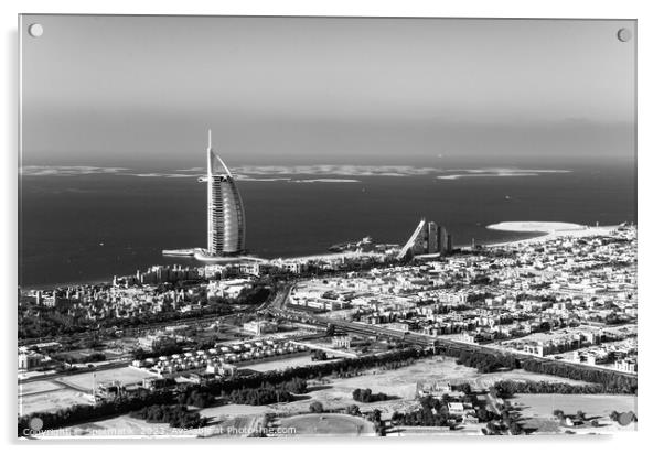 Aerial Dubai Burj Al Arab Hotel coastline UAE  Acrylic by Spotmatik 