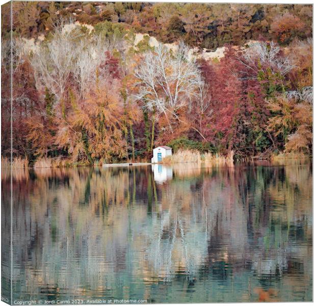 Reflective autumn in Banyoles - CR2301-8531-ABS Canvas Print by Jordi Carrio