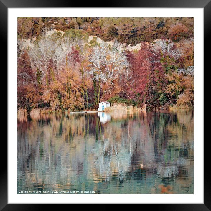Reflective autumn in Banyoles - CR2301-8531-ABS Framed Mounted Print by Jordi Carrio