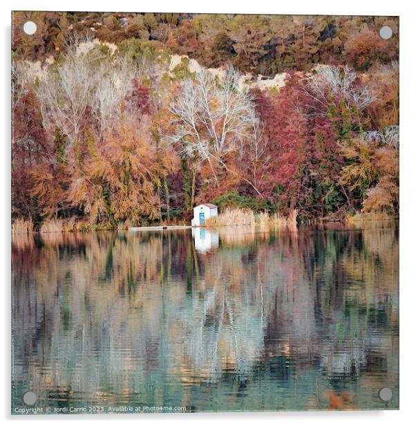 Reflective autumn in Banyoles - CR2301-8531-ABS Acrylic by Jordi Carrio